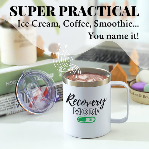 12oz Insulated Mugs with Lid- After Surgery Get Well Soon Gift for Friends with Cancer / Chemo Patients